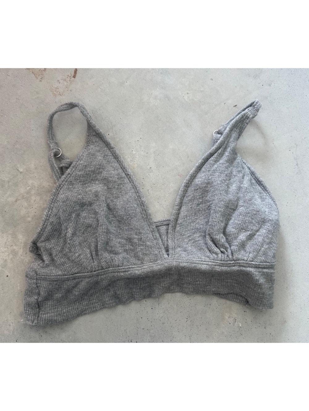 Gilly Hicks Gray Ribbed Soft Bralette Medium